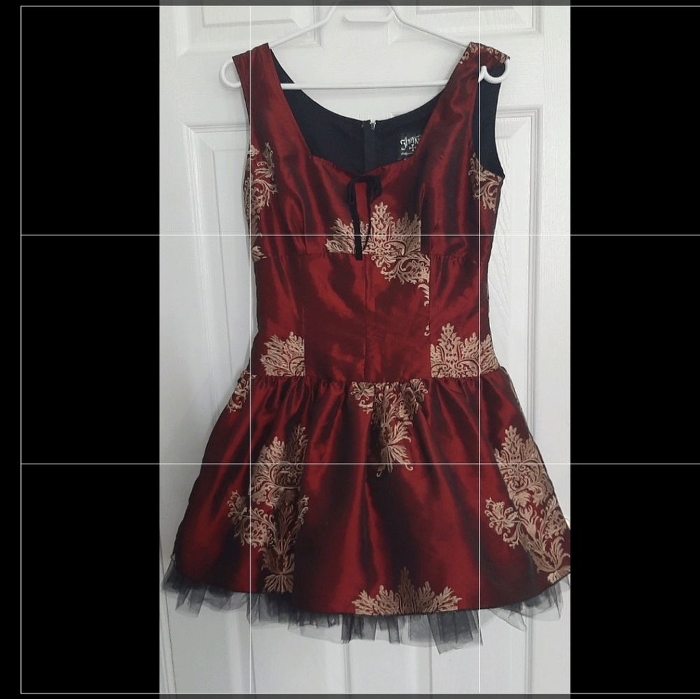Shrine size Large dark red (maroon or burgundy) mini dress